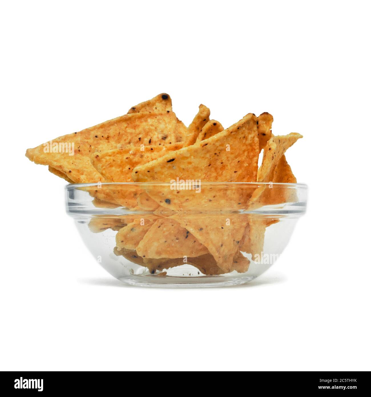 Corn chips on a white background. Quick snack Stock Photo - Alamy