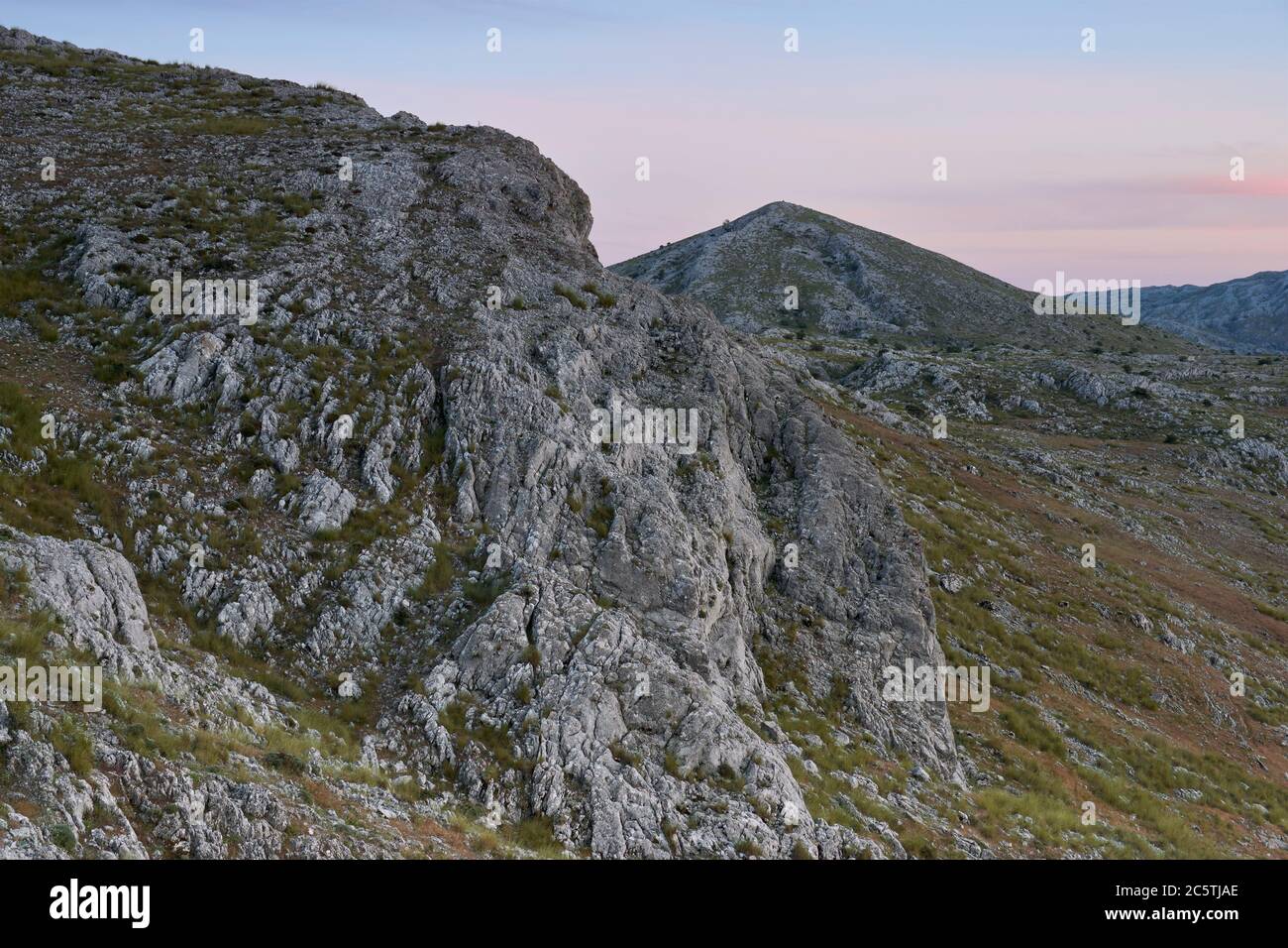 Karst landscape of Loja mountain, Granada. Spain Stock Photo