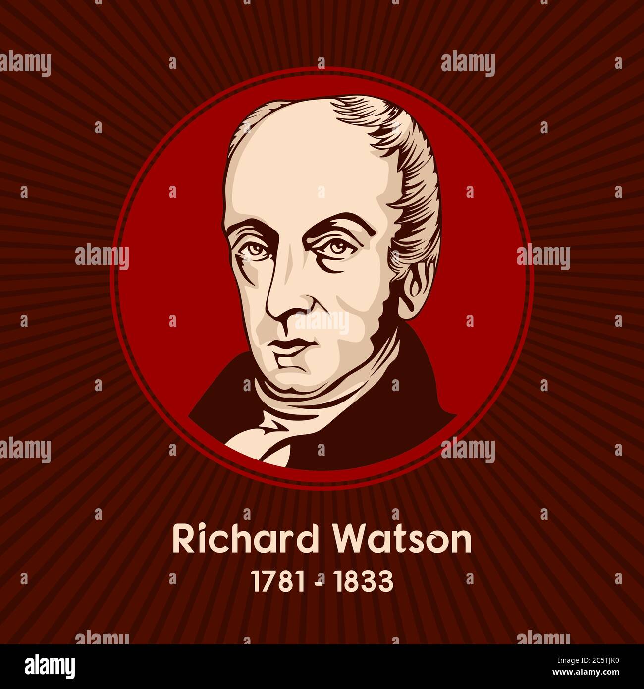 Richard Watson (1781 - 1833) was a British Methodist theologian who was one of the most important figures in 19th century Methodism. Stock Vector