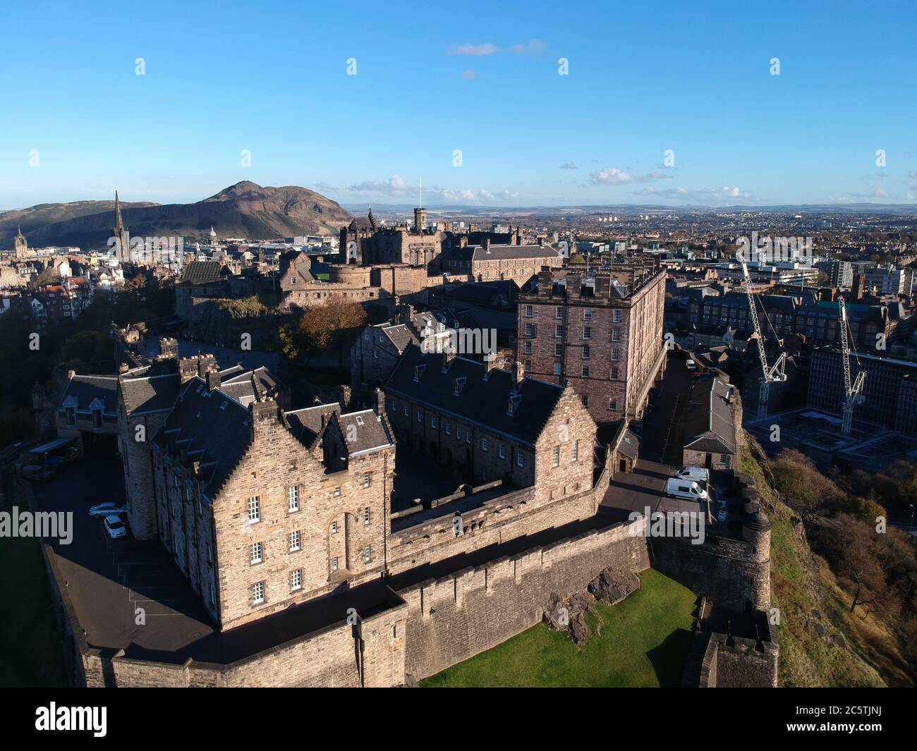 Edinburgh Castle from the air Stock Photo