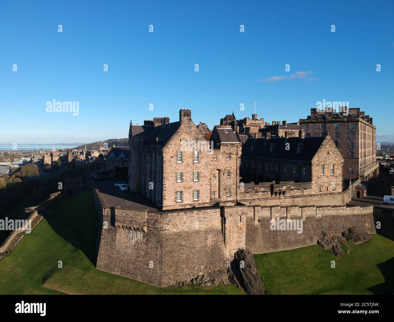 Edinburgh Castle from the air Stock Photo