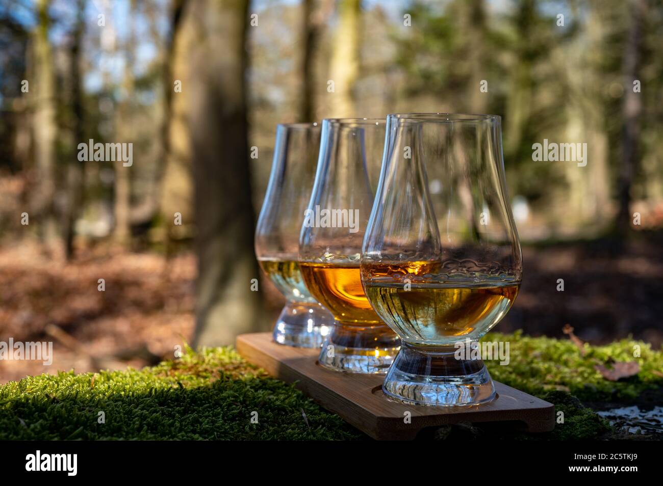 Tasting of scotch single malt whisky from Islay island, most intensely