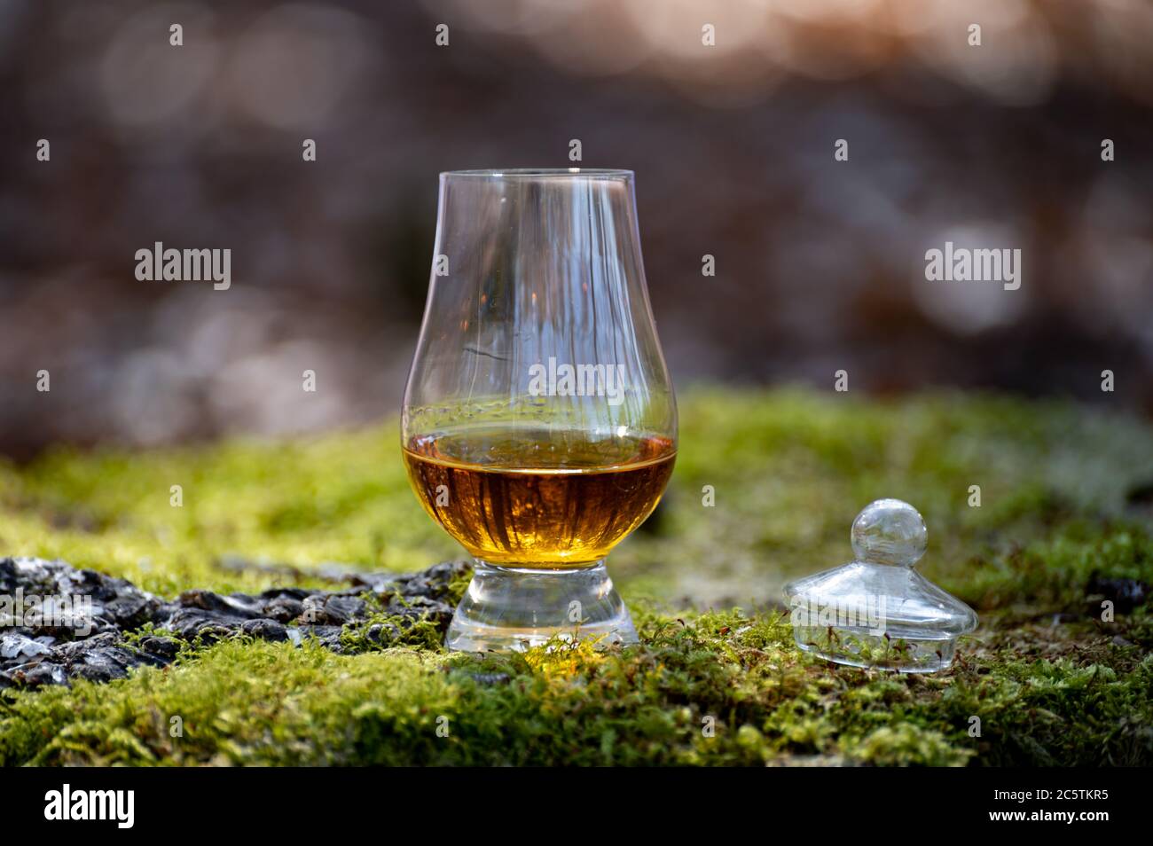 Tasting of scotch single malt whisky from Islay island, most intensely