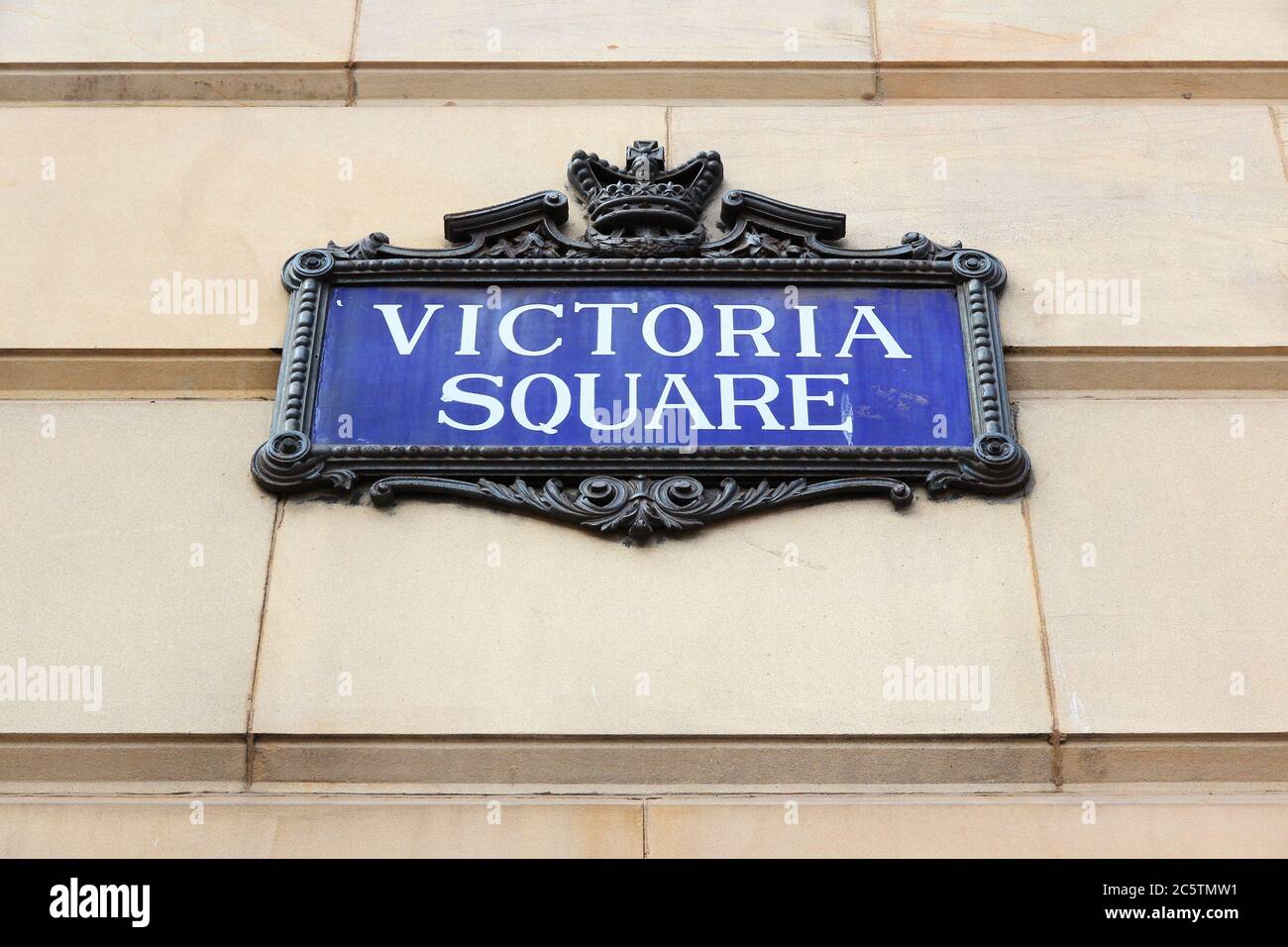 Birmingham - Victoria Square sign. City in West Midlands, England. Stock Photo