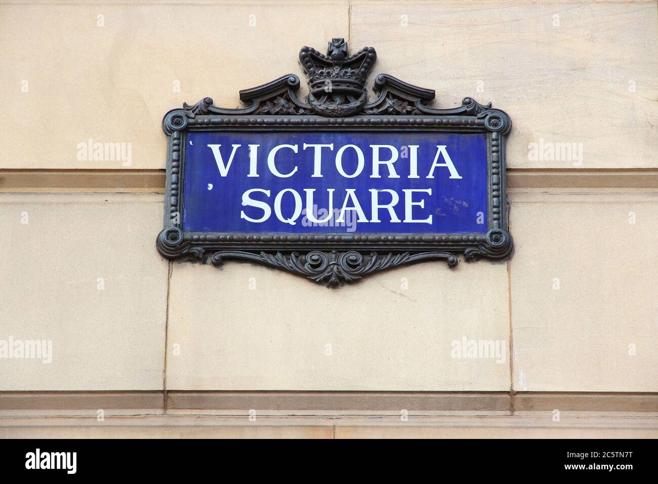 Birmingham - Victoria Square sign. City in West Midlands, England. Stock Photo