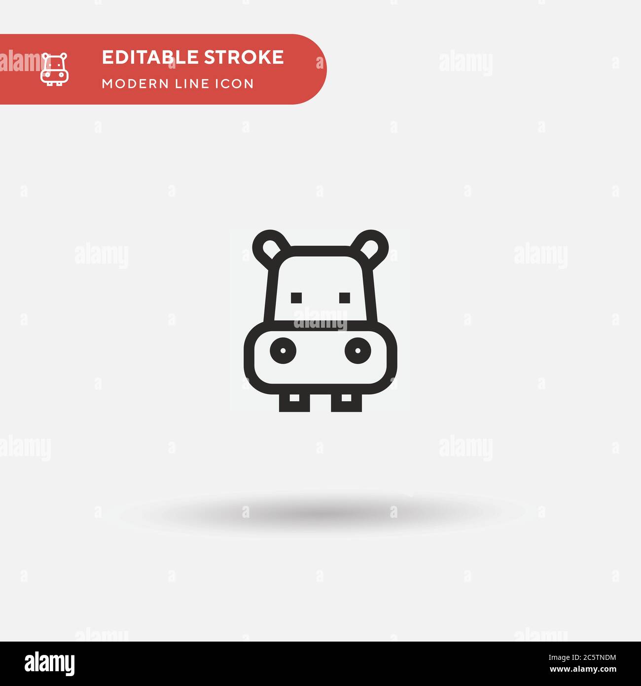 Hippo Simple vector icon. Illustration symbol design template for web mobile UI element. Perfect color modern pictogram on editable stroke. Hippo icons for your business project Stock Vector