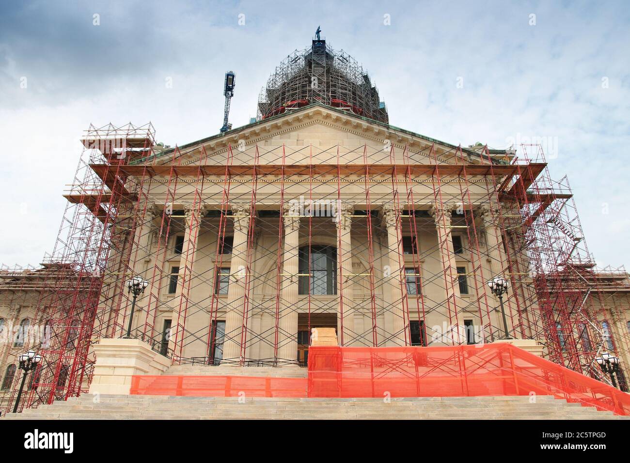 Kansas State Capitol renovation scaffoldings. Topeka, Kansas. City in the United States. Stock Photo
