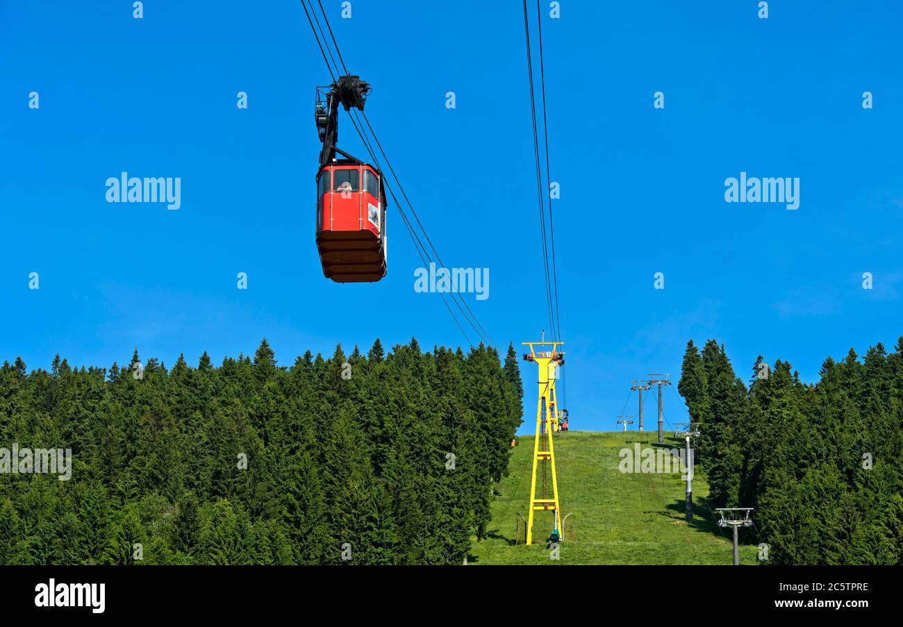 Fichtelberg Cable Car at the Fichtelberg mountain, Kurort Oberwiesenthal, Erzgebirge Mountains, Saxony, Germany Stock Photo