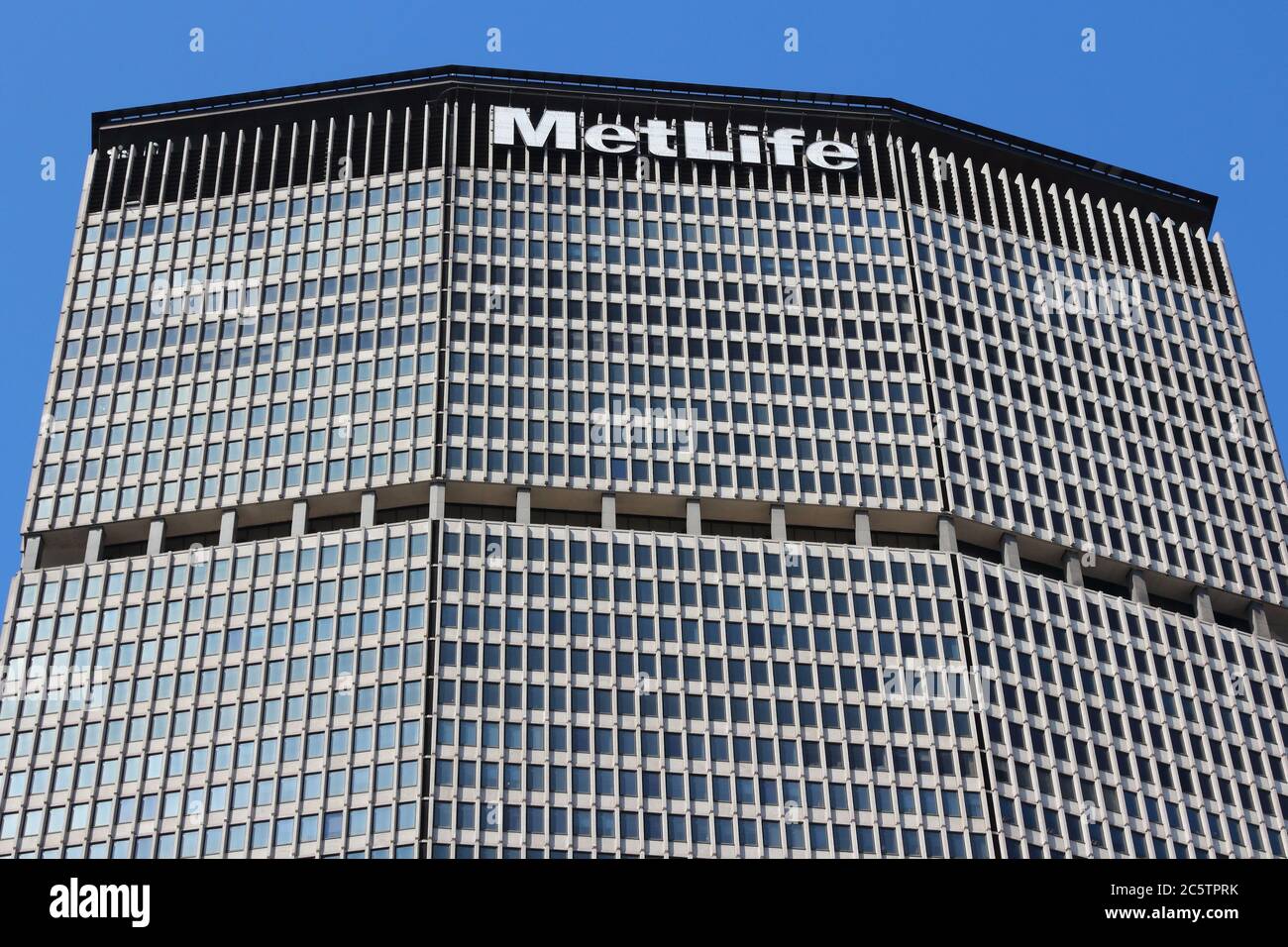 NEW YORK, USA - JULY 3, 2013: MetLife Building exterior in Park Avenue, New York. MetLife Building is the headquarters for MetLife insurance company. Stock Photo