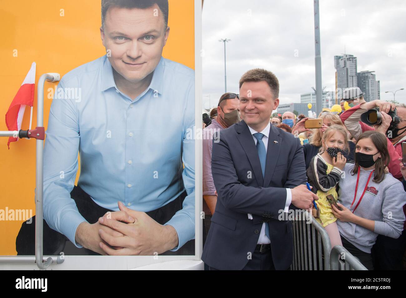 Szymon Holownia, candidate for Presidency of Poland, during his presidential campaign in Gdynia, Poland. June 13th 2020 © Wojciech Strozyk / Alamy Sto Stock Photo