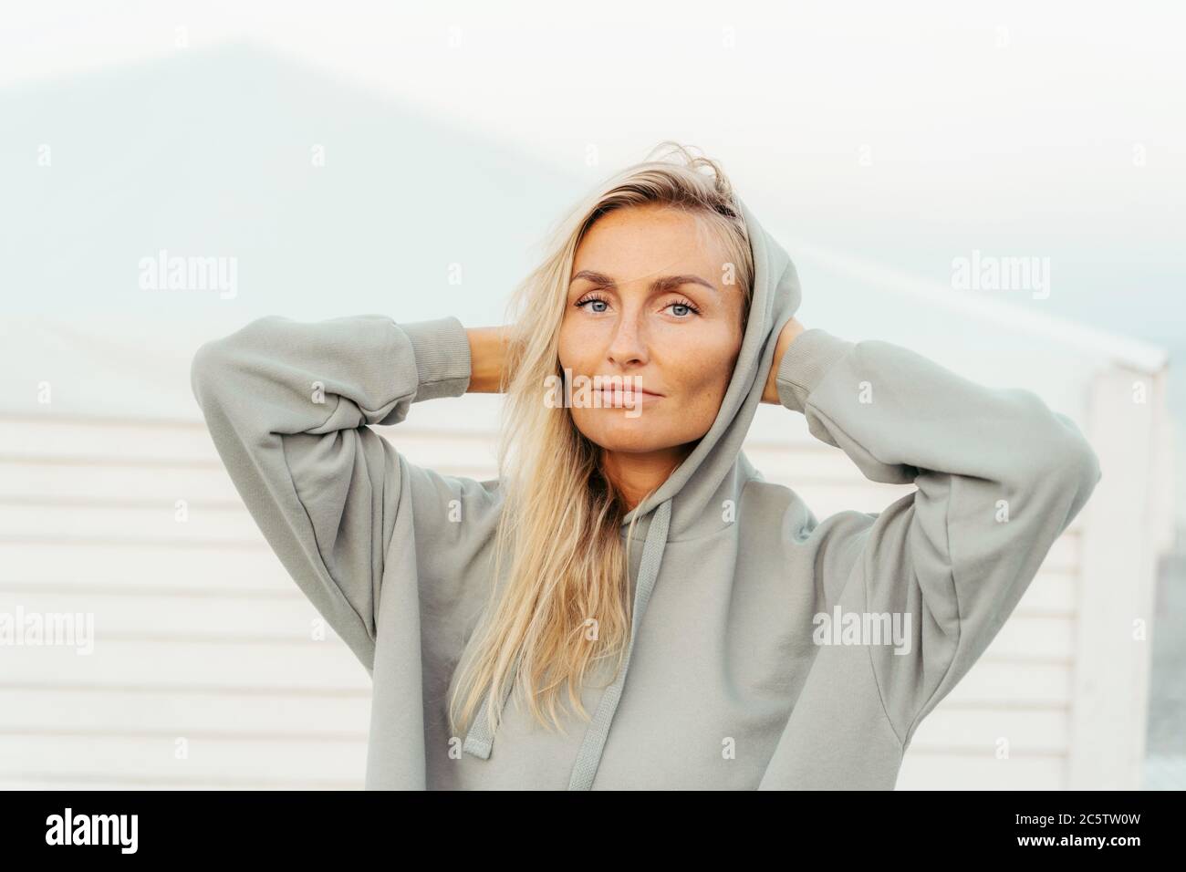 Beautiful tanned blonde Stock Photo - Alamy