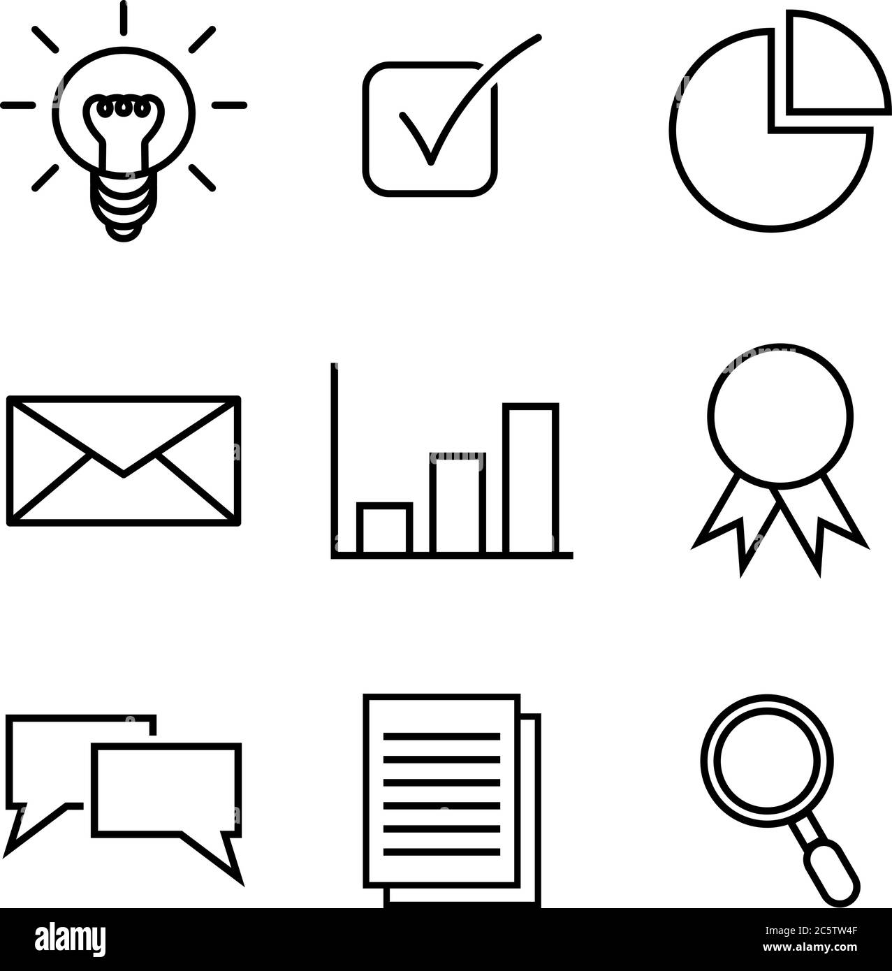 Set of flat icon of business theme on white background Stock Vector