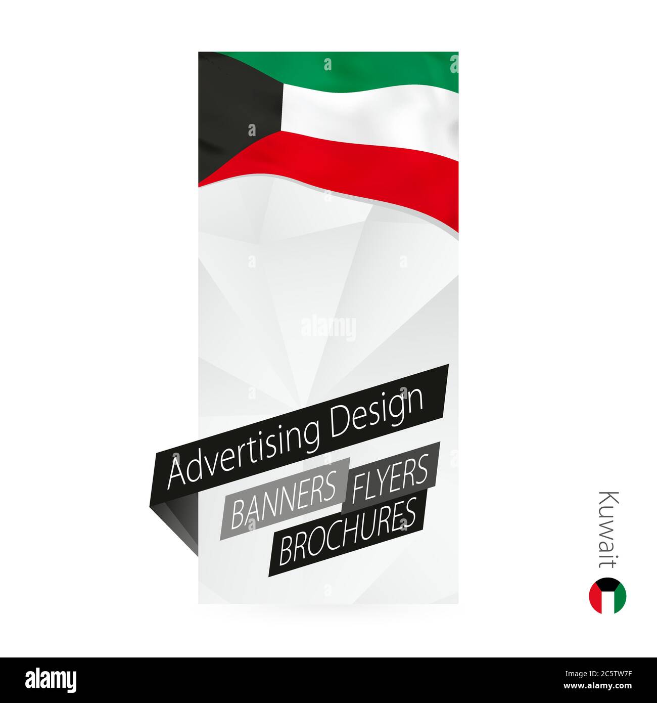 Vector abstract banner template for Kuwait. Advertising template with