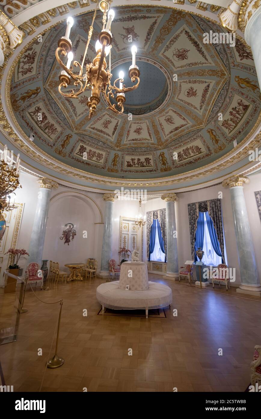 Saint Petersburg, RUSSIA. Interior of Yusupov palace on Moika. It was erected in XVIII century Stock Photo