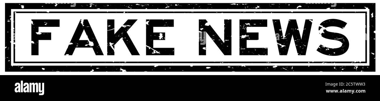 Grunge black fake news word rubber business seal stamp on white ...