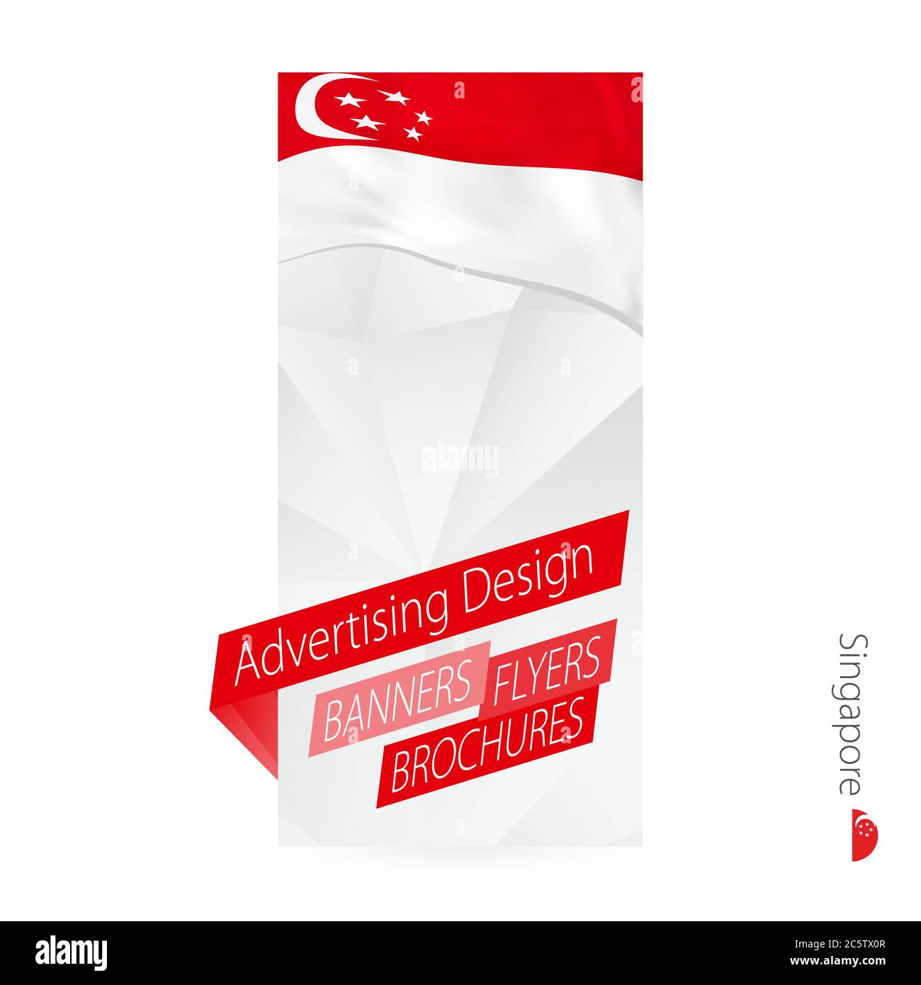 Vector abstract banner template for Singapore. Advertising template