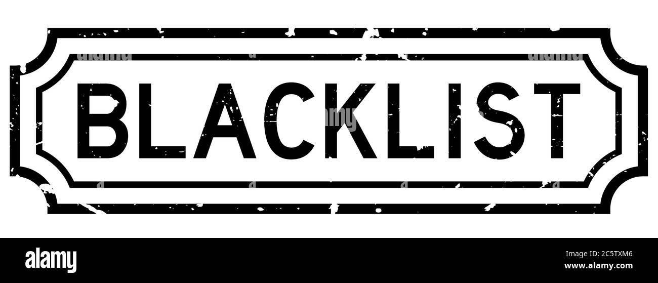 Grunge black blacklist word rubber seal stamp on white background Stock ...
