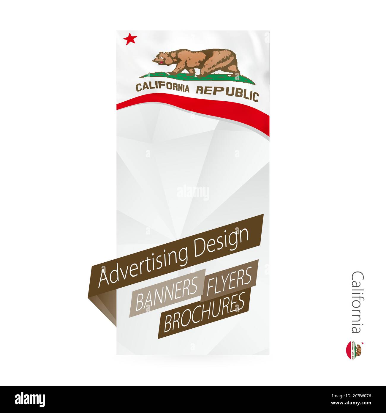 Vector abstract banner template for US state California. Advertising ...