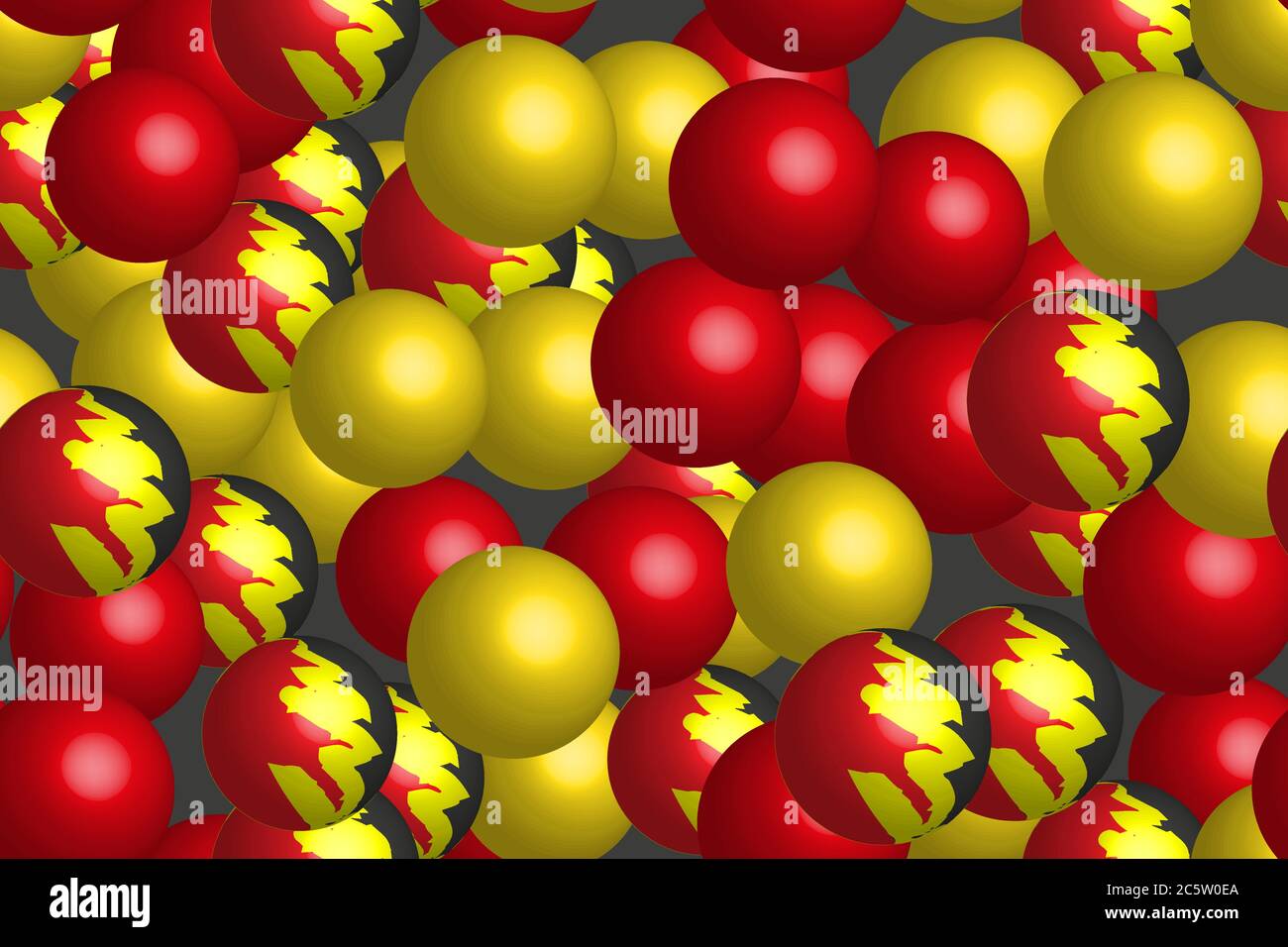 Abstract Yellow Red Balls 3D Seamless Illustration Stock Vector Image