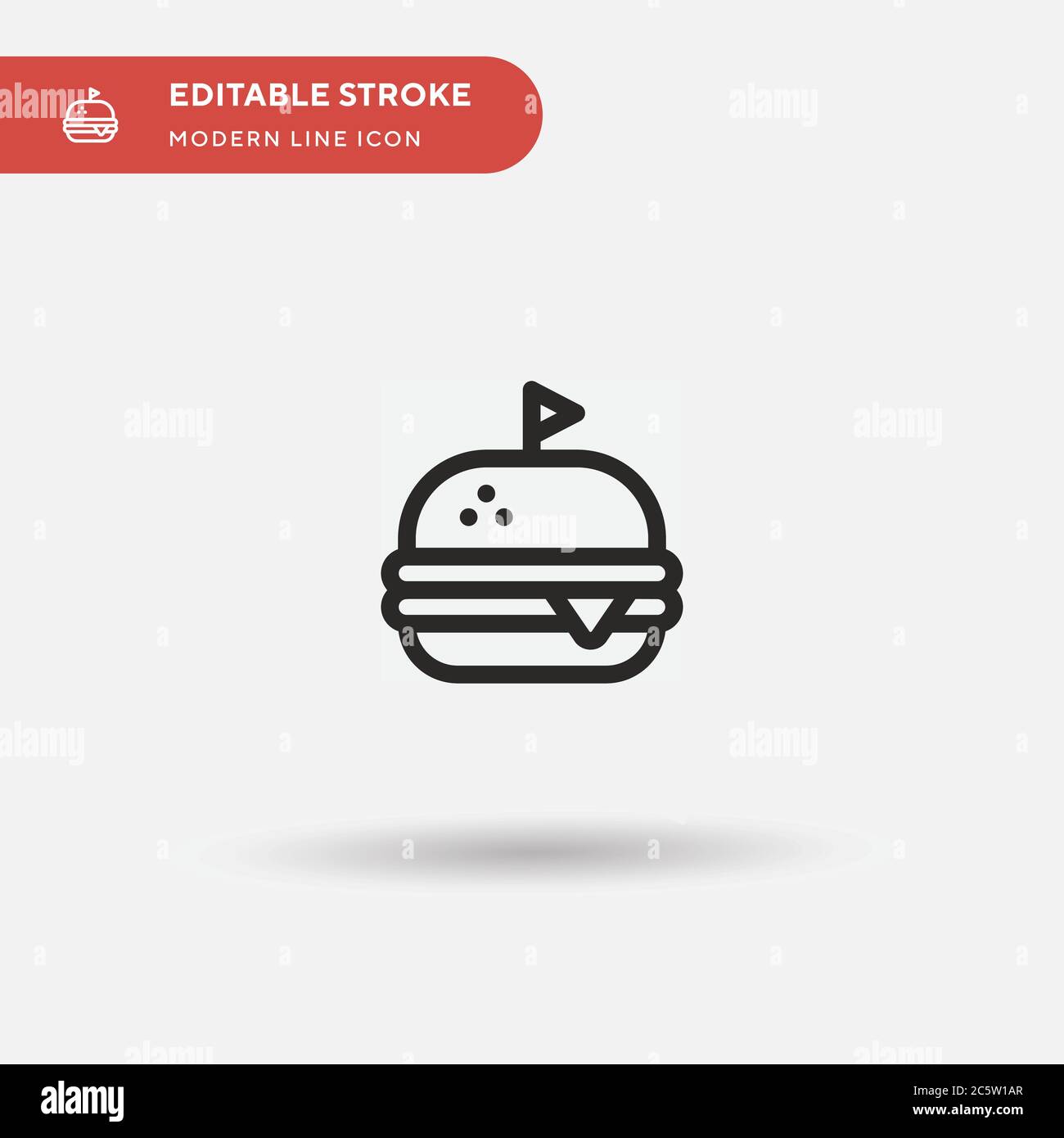 Hamburger Simple vector icon. Illustration symbol design template for ...