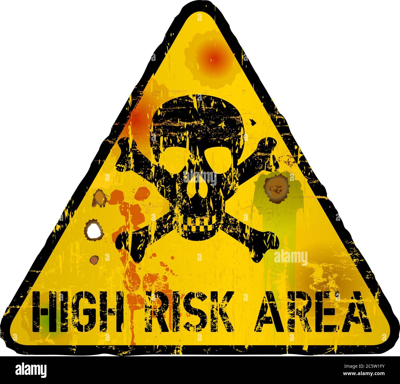 high risk area,danger sign, warning sign, vector illustration Stock
