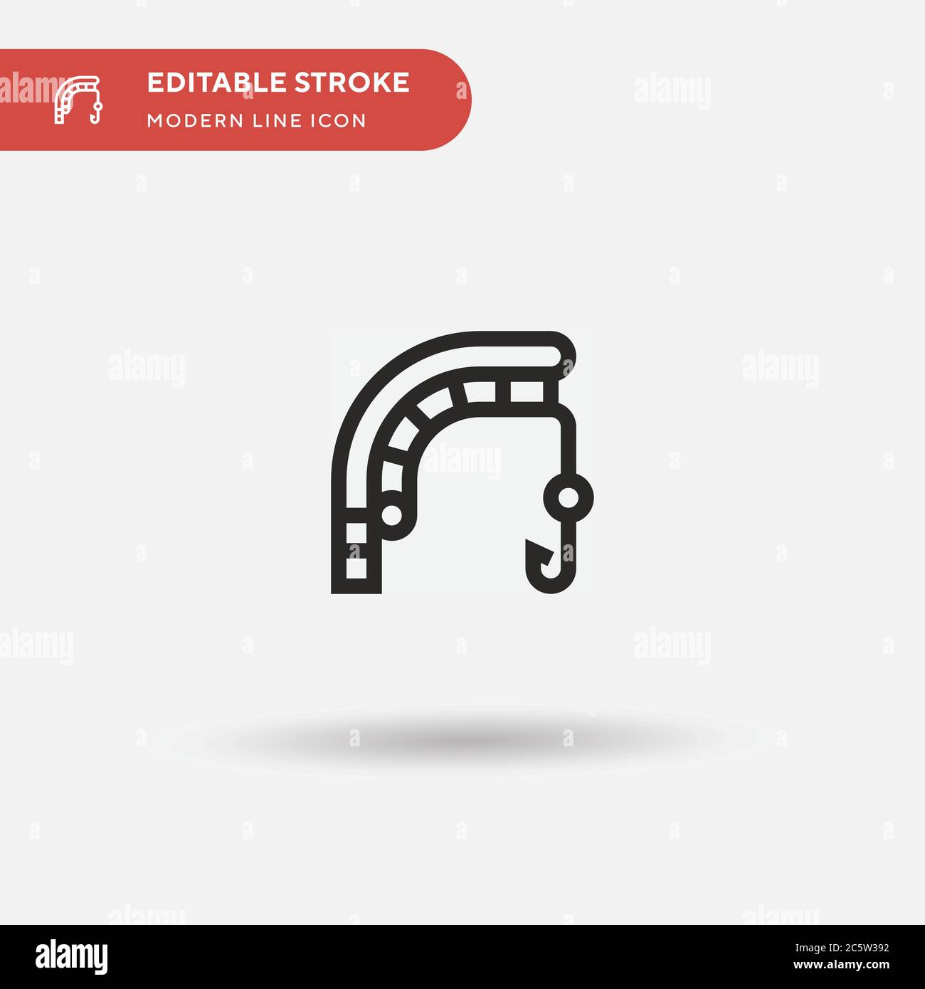 Fishing Rod Simple vector icon. Illustration symbol design template for ...