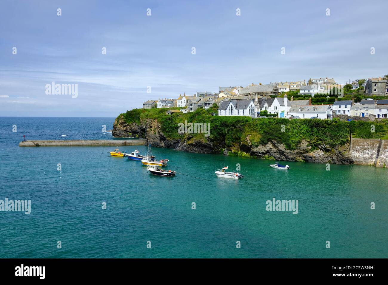 The harbour at Port Isaac, Cornwall, UK.The village is also used as the