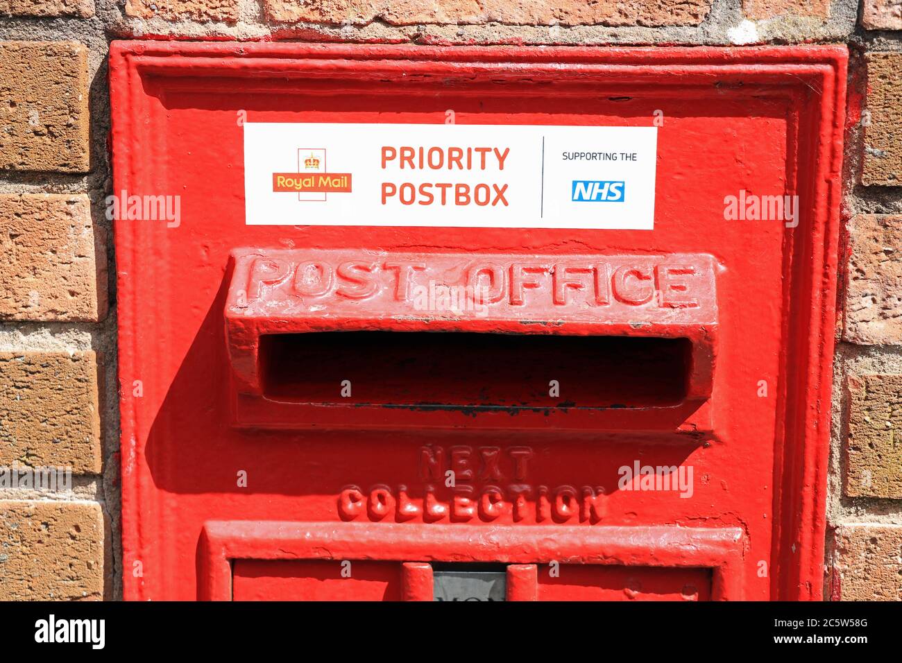 Royal Mail Priority Postbox for the posting of COVID19 tests Stock