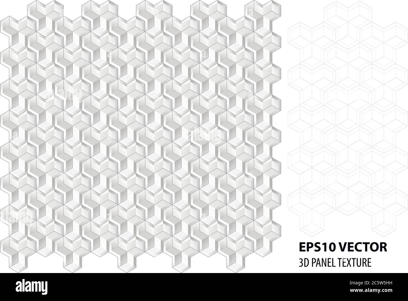 Abstract 3d white geometric background. White seamless texture with shadow. Simple clean white background texture of tile. 3D Vector interior wall pan Stock Vector