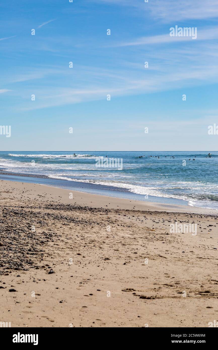 Looking out to sea from the sandy beach at San Clemente, California Stock Photo