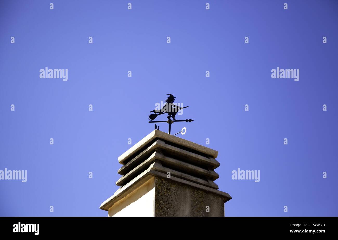 Witch's weather vane, detail of object to see the wind direction Stock Photo