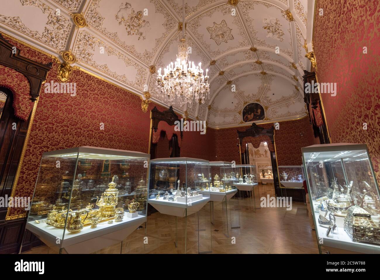 SAINT PETERSBURG. RUSSIA. Interior of Shuvalov Palace now housing the Faberge Museum in St. Petersburg Stock Photo
