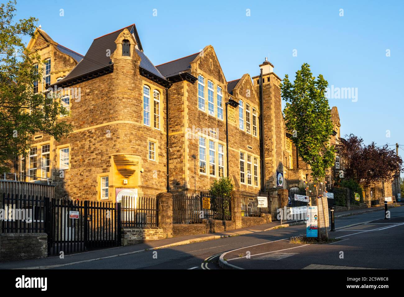 Sun shines on the traditional Victorian building of Summerhill Academy