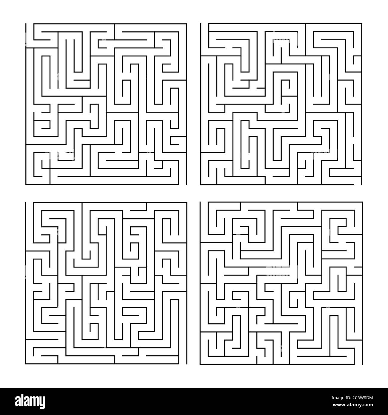 Labyrinth maze game set for children. Second level puzzle collection.  Vector illustration Stock Vector Image & Art - Alamy