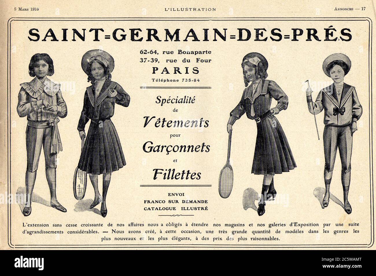 Saint Germain des Pres magasin de vetements français 1910 / Saint Germain  des Pres French clothing store 1910 Stock Photo - Alamy