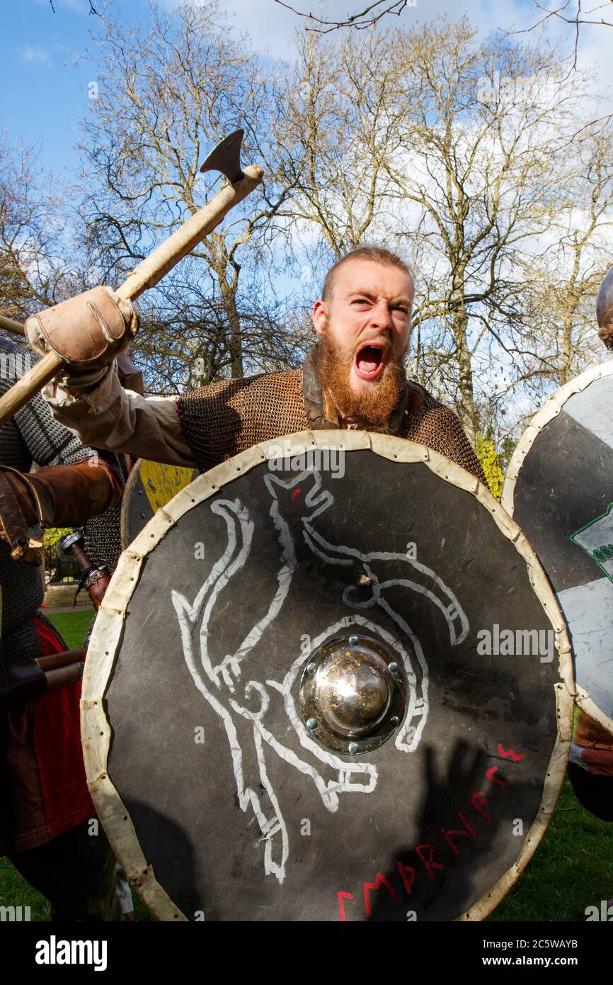 Reenactors at the Jorvik Viking Festival Stock Photo