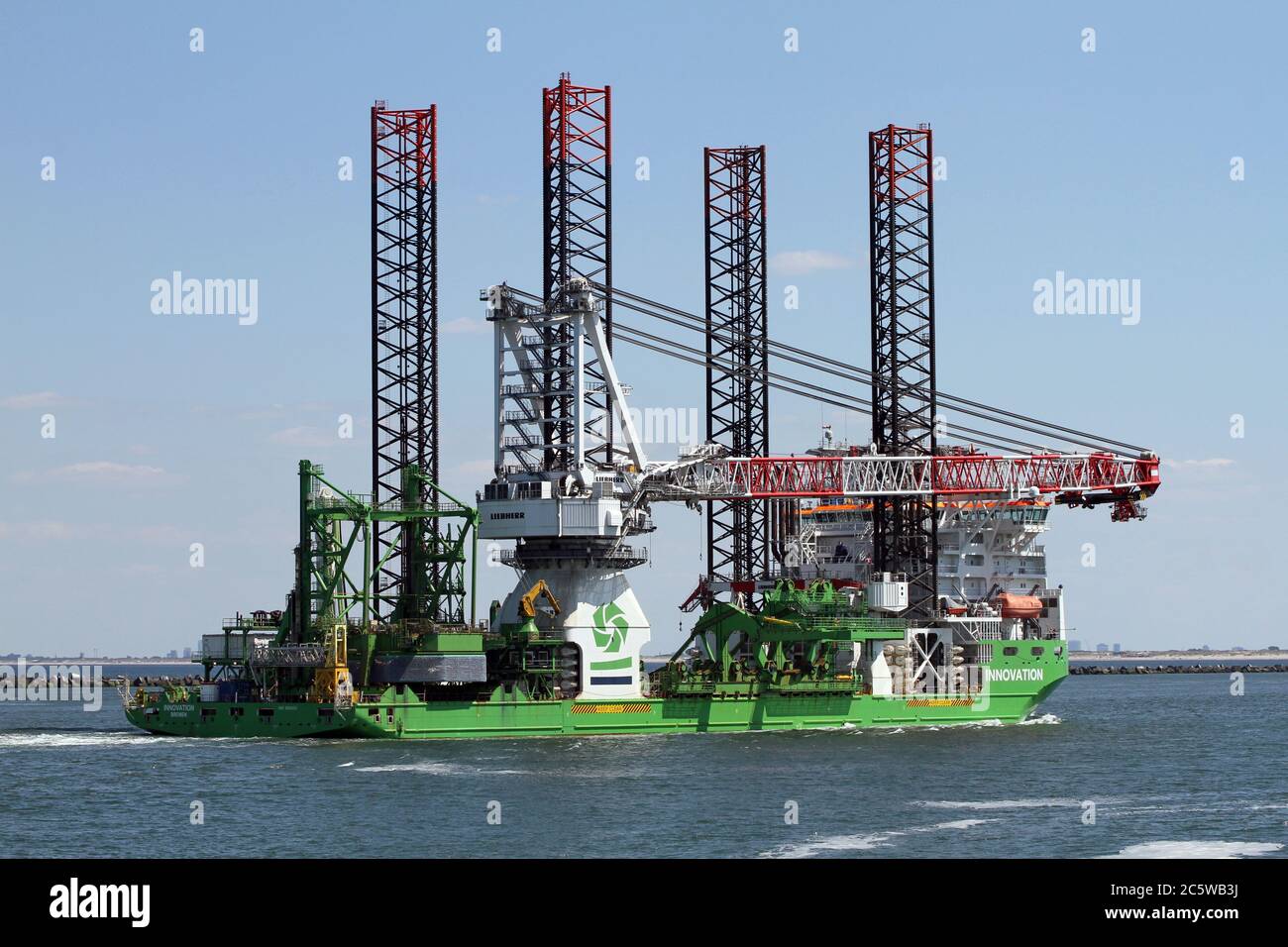 The Offshore Supply Ship Innovation will reach the port of Rotterdam on May 30, 2020. Stock Photo