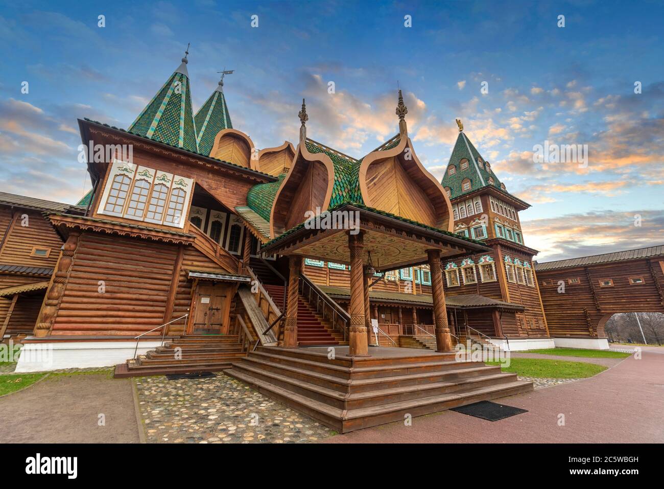 Moscow, Russia. Tsar Aleksey Mikhailovich wooden palace or castle