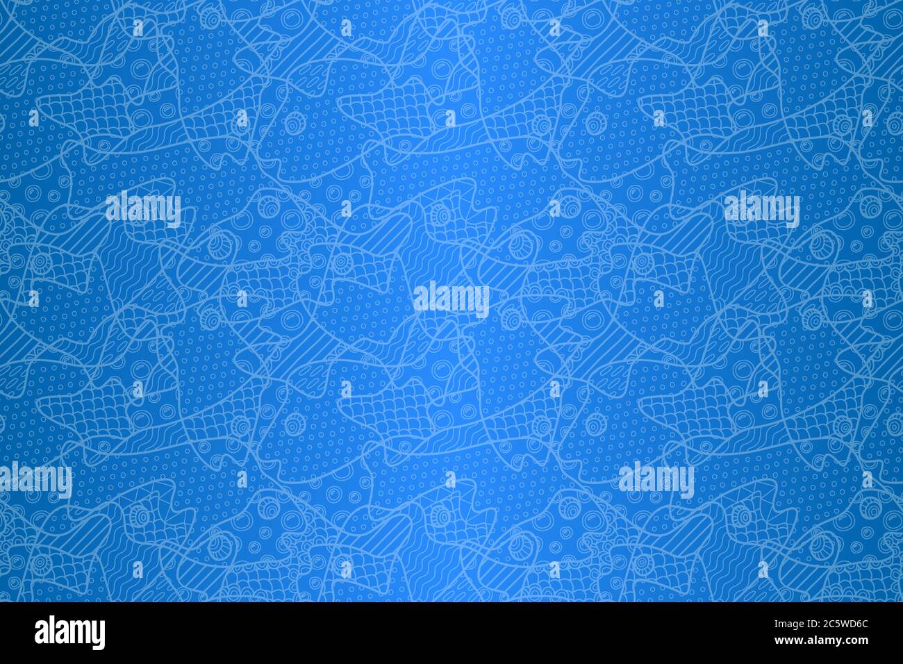 Beautiful seamless pattern with fishes on blue background Stock Vector