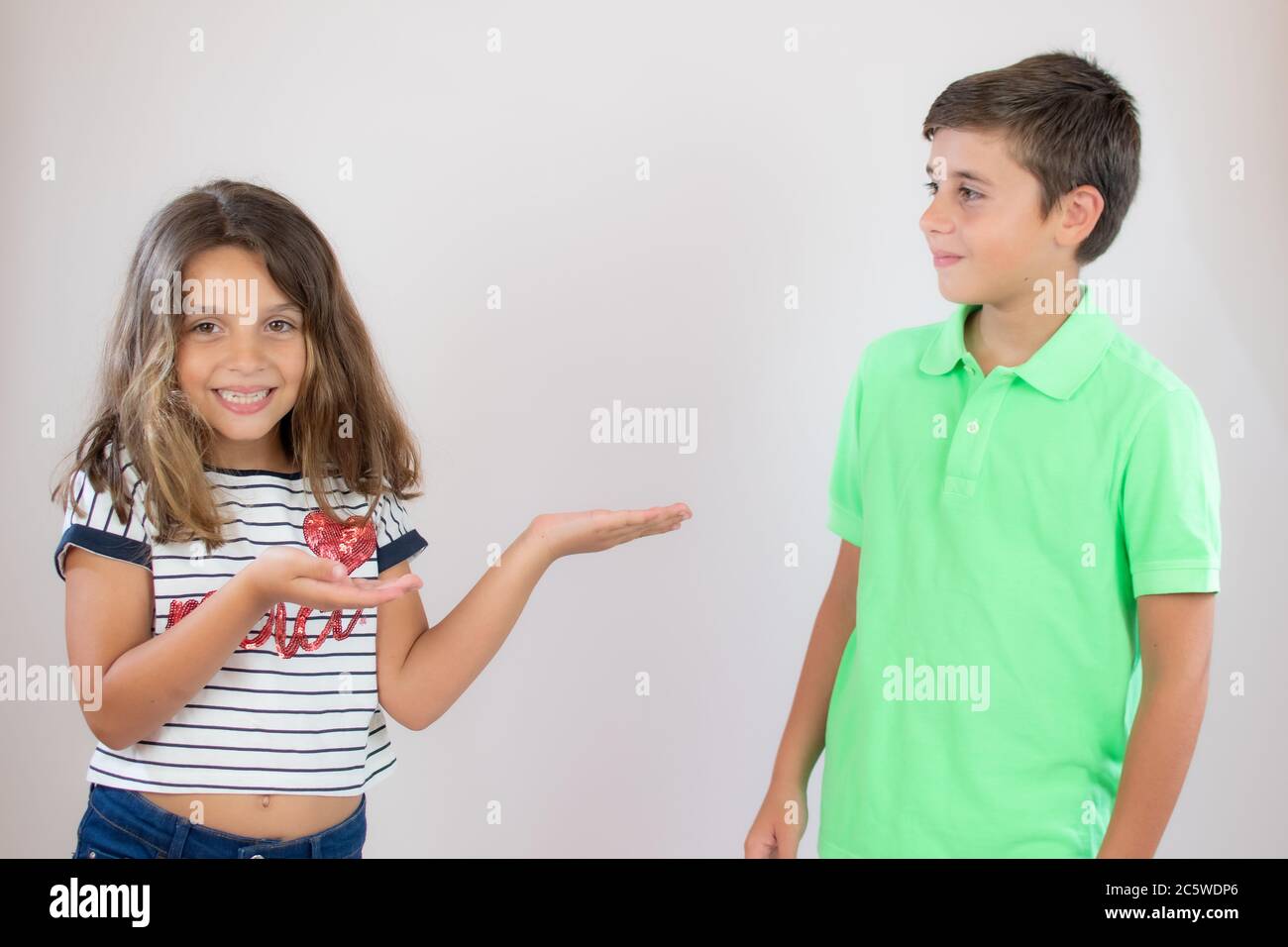 Two smiling friends having fun Stock Photo