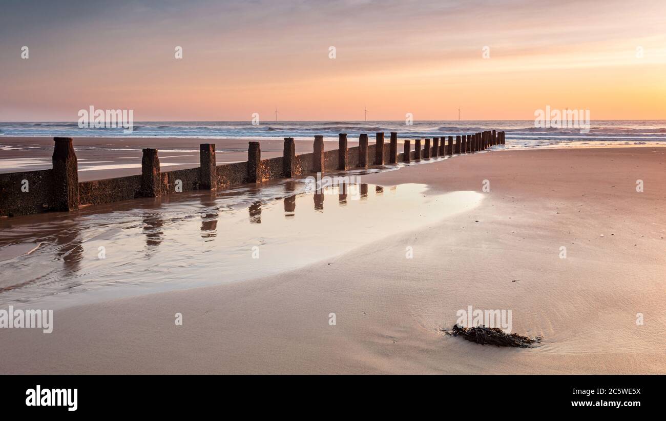 Sunrise at Blyth Beach, Northumberland, England, UK Stock Photo Alamy