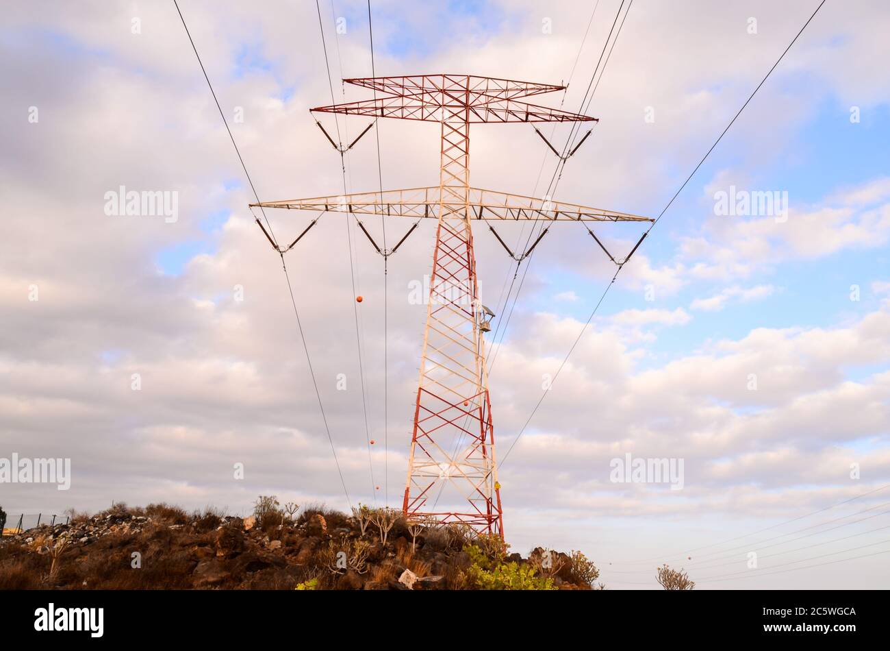 High Voltage Electric Transmission Tower Energy Pylon Stock Photo - Alamy
