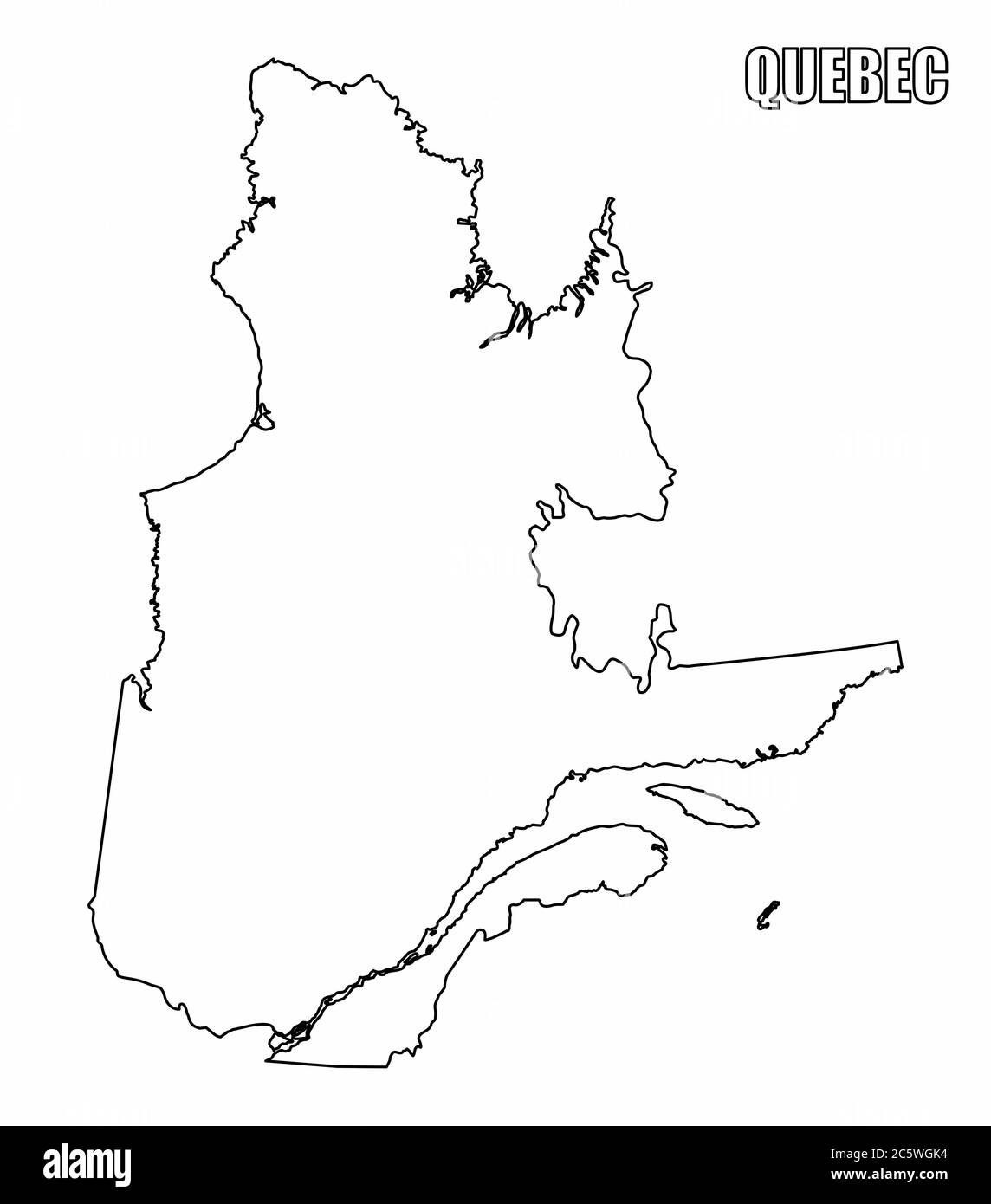 Quebec province outline map Stock Vector