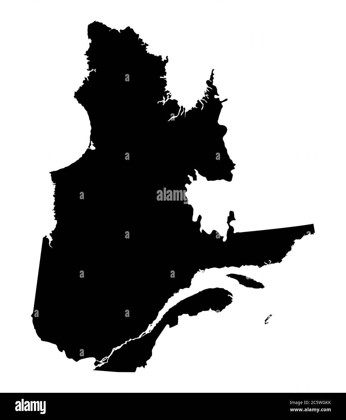 Quebec province dark silhouette map Stock Vector