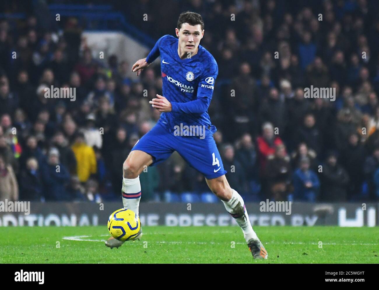 LONDON, ENGLAND - JANUARY 21, 2020: Andreas Christensen of Chelsea pictured during the 2019/20 Premier League game between Chelsea FC and Arsenal FC at Stamford Bridge. Stock Photo
