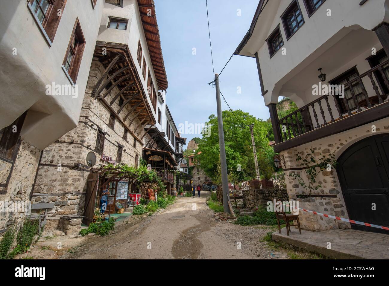 Old bulgarian houses in Melnik, Bulgaria, the smallest bulgarian town at spring. Stock Photo