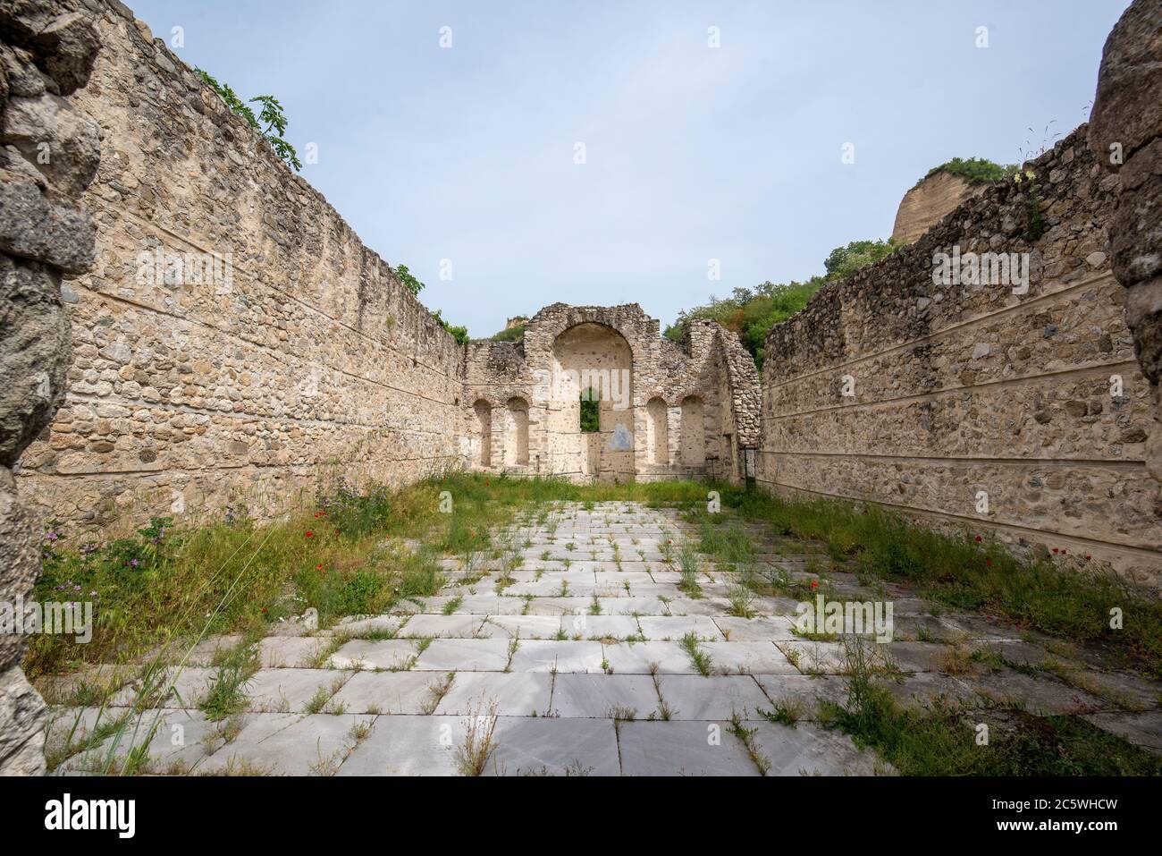 The ruin of old bulgarian church St. Varvara in Melnik, Bulgaria, the smallest bulgarian town. Stock Photo