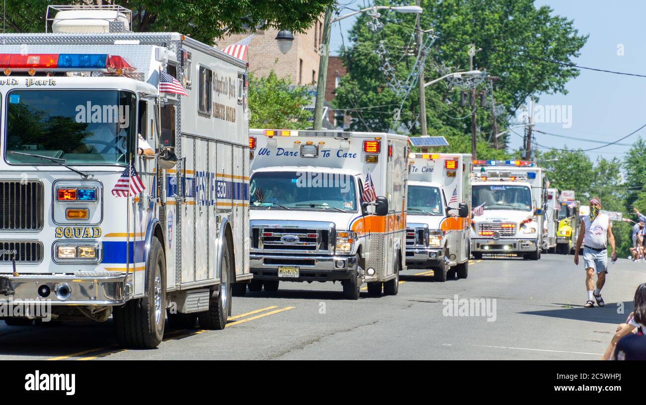 July Fourth Parade Vehicle Only in Ridgefield Park, NJ Ambulance