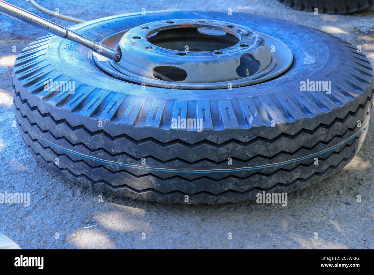 New tires are going to change the car. new truck tires lie on the