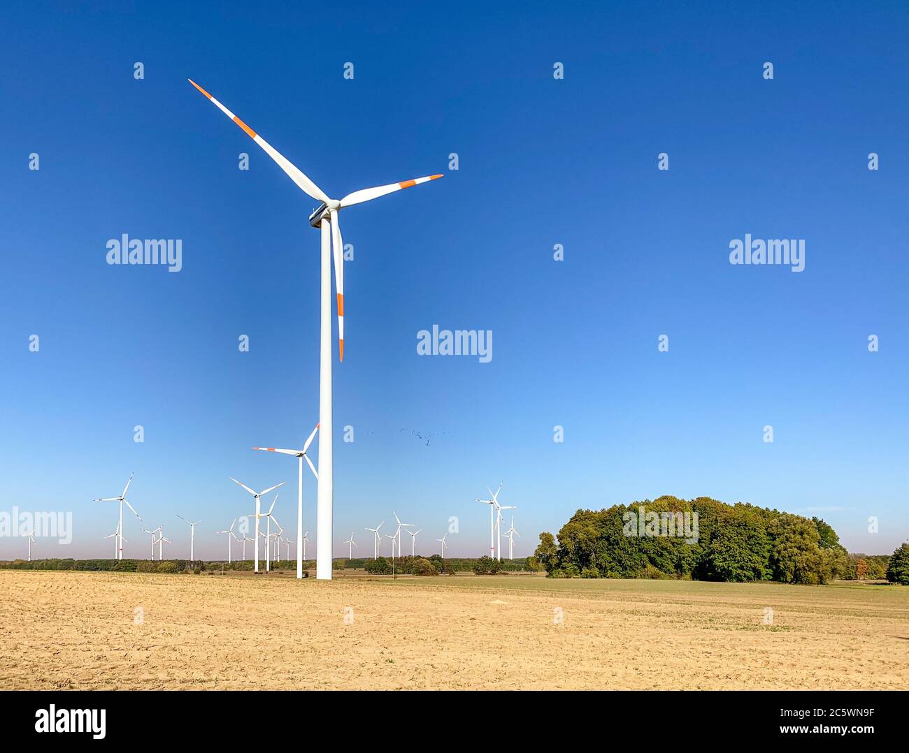 Windräder drehen sich im Wind Stock Photo